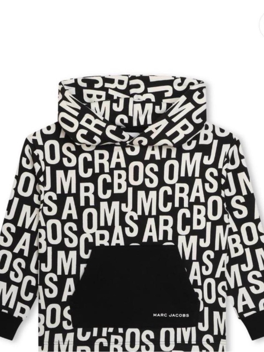 Marc Jacobs Black & White Logo Print Hooded Sweatshirt